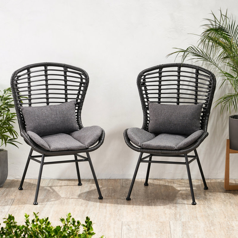 Chaise d'extérieur grise avec structure et doublure en fer Relax