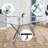 5-Piece Modern Glass Top Dining Set with 4 Upholstered Cantilever Chairs-1702072042