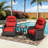 Adcox 2-Person Outdoor Patio Conversation Rattan Sets  With Side Table,Neck & Lumbar Pillows 2 Swivel Chairs and Red Cushions-1650556313