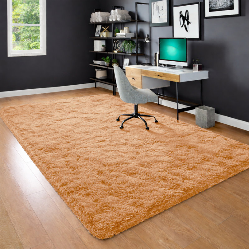 Standard Shag Area Rug, Beige, Rectangle 80 x 150 cm