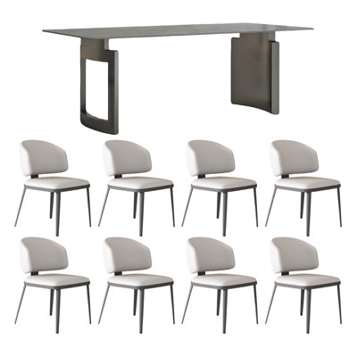 High-end design modern dining table and chair