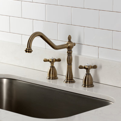 Kingston Brass Essex Double-Handle 3-Hole Widespread Kitchen Faucet