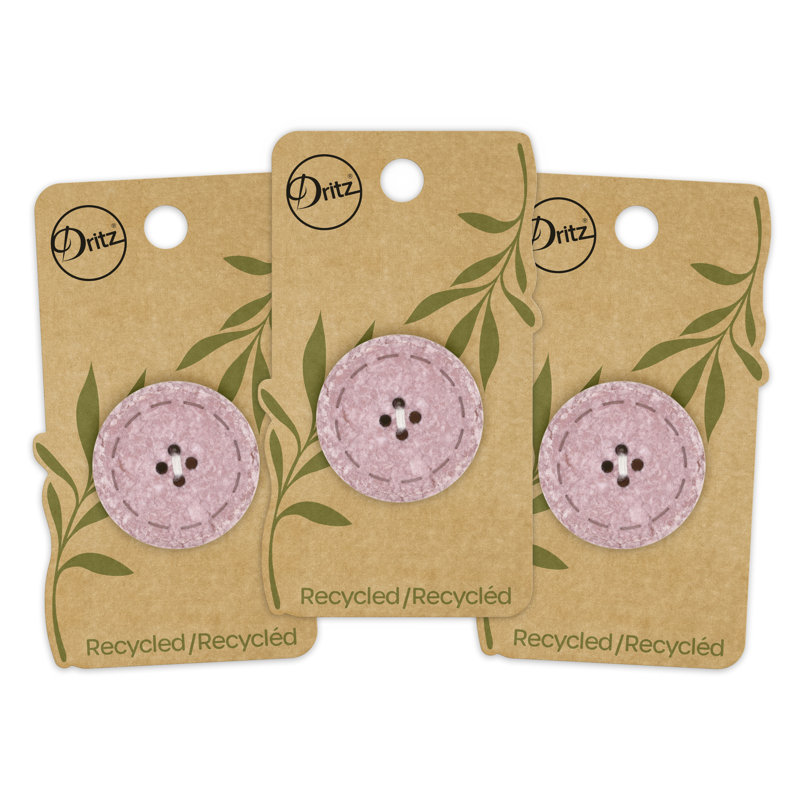 Bouton rond en coton recyclé Dritz, 30 mm, 3 boutons