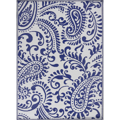 Tapis intérieur / extérieur bleu Franoise