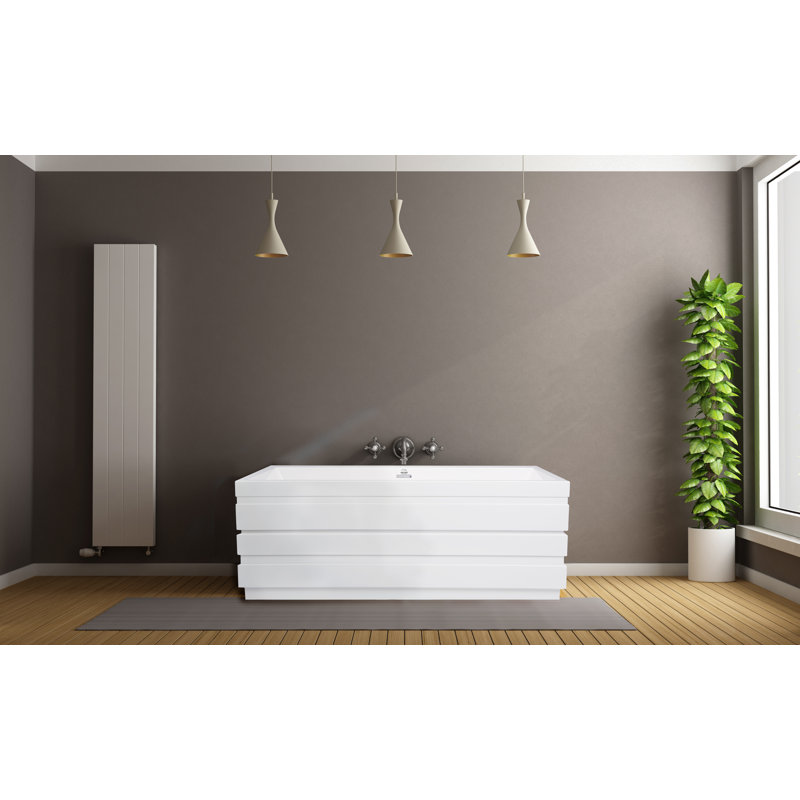 Manhattan 64'' L Freestanding Air Bathtub, Glossy White, Matte Black