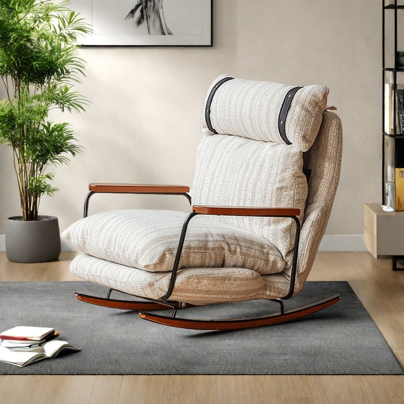 Fauteuil pivotant confortable, Blanc cassé