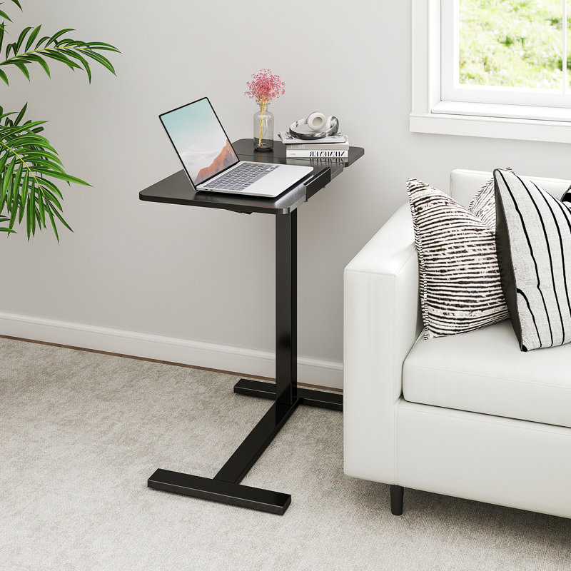 Table de bout mobile de type C à hauteur réglable moderne, table d'appoint rabattable Couch, Noir