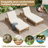 TREXM 5-Position Adjustable Outdoor Chaise Lounge, Solid Wood Patio Recliner Chair with Thick Cushions, Weather-Resistant for Pool, Balcony & Garden (Light Teak)-1205440623
