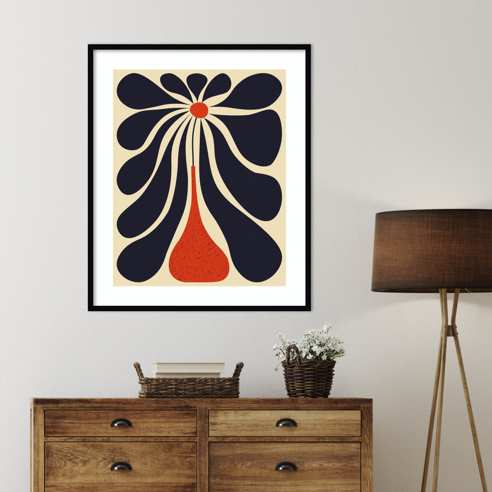 Lazy Flower Print by Alisa Galitsyna, Black Framed, 40" H x 33" W