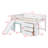 Low Loft Bed With Slide,Three Storage Drawers And Two Doors-517136391