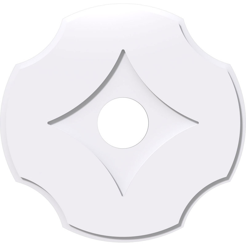 14"OD x 3"ID x 4 3/4"C x 1"P Percival Architectural Grade PVC Contemporary Ceiling Medallion, 1" H x 14" W x 14" D