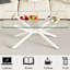 Table basse rectangulaire en verre trempé de 40,5 po avec pieds modernes réglables en métal, idéal pour le confort de la chambre d'amis, rapide et transparent, blanc contemporain et fonctionnel dans plusieurs espaces intérieurs, simple-2072059902-2072059900