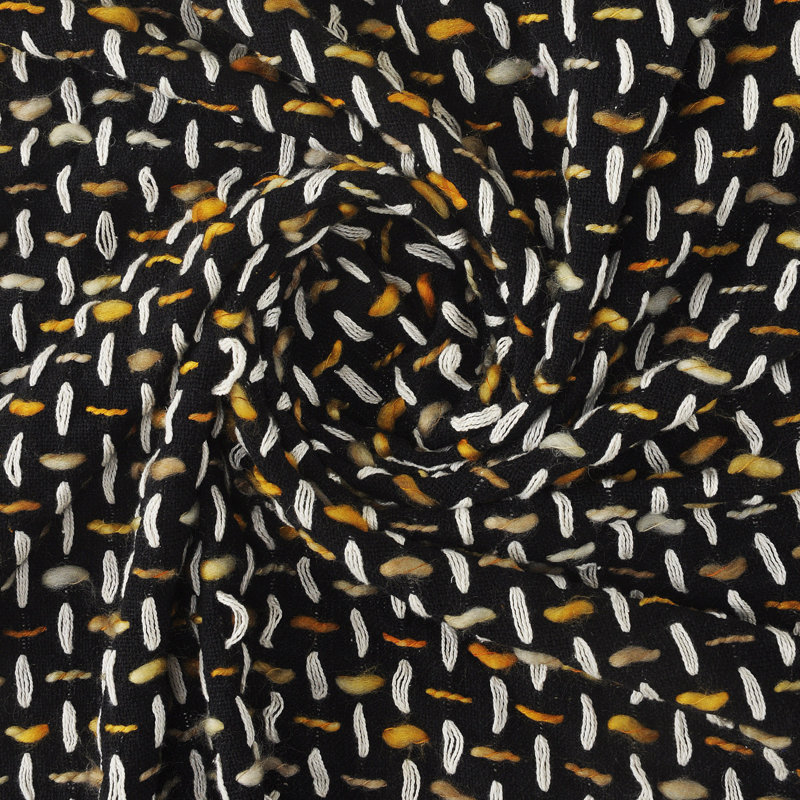 Woven Striped 100% Cotton Throw Blanket, Black/Gold