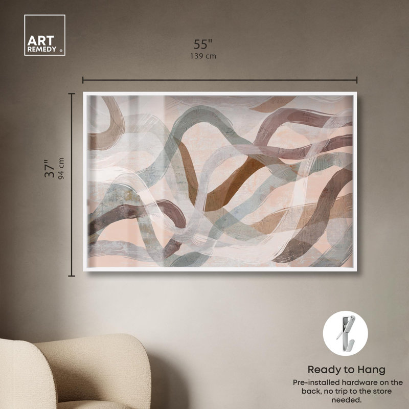 «Desert Trails Living Room» par Art Remedy, H 37 po x l 55 po, Blanc