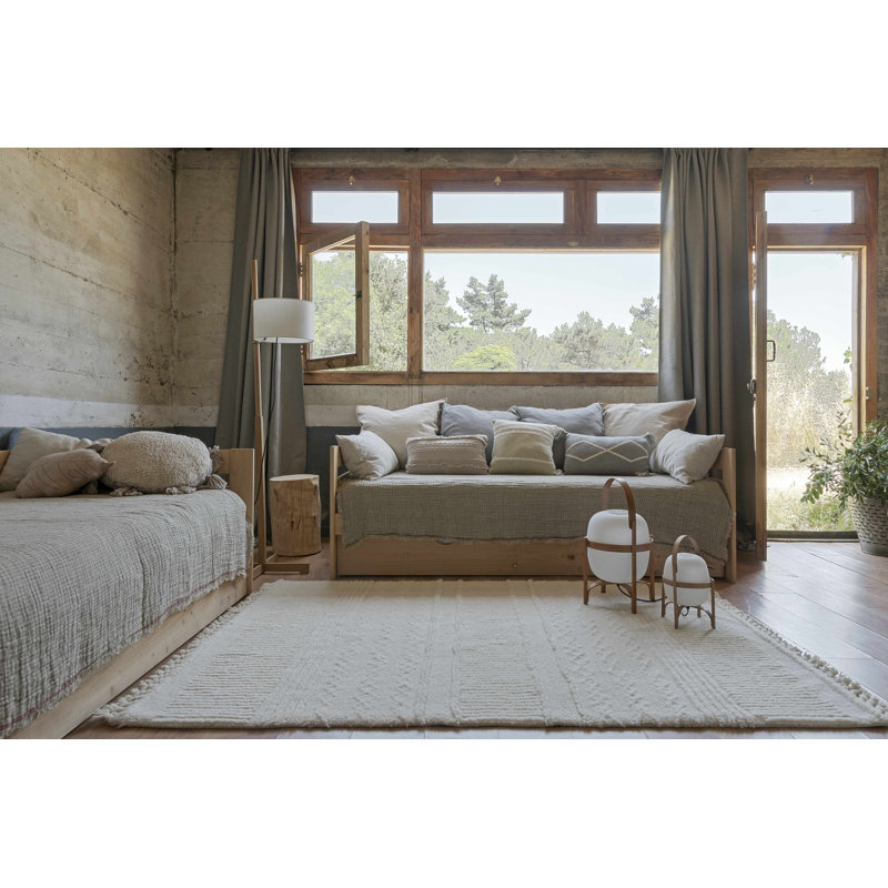 Woolable Kids Hand Tufted Wool Area Rug in Sheep White, Rectangle 4' x 5'6"