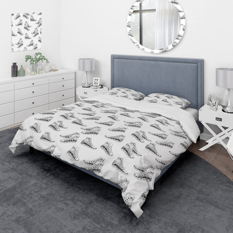 Ensemble de housse de couette moderne en polyester microfibre, Housse de couette pour très grand lit et 2 très