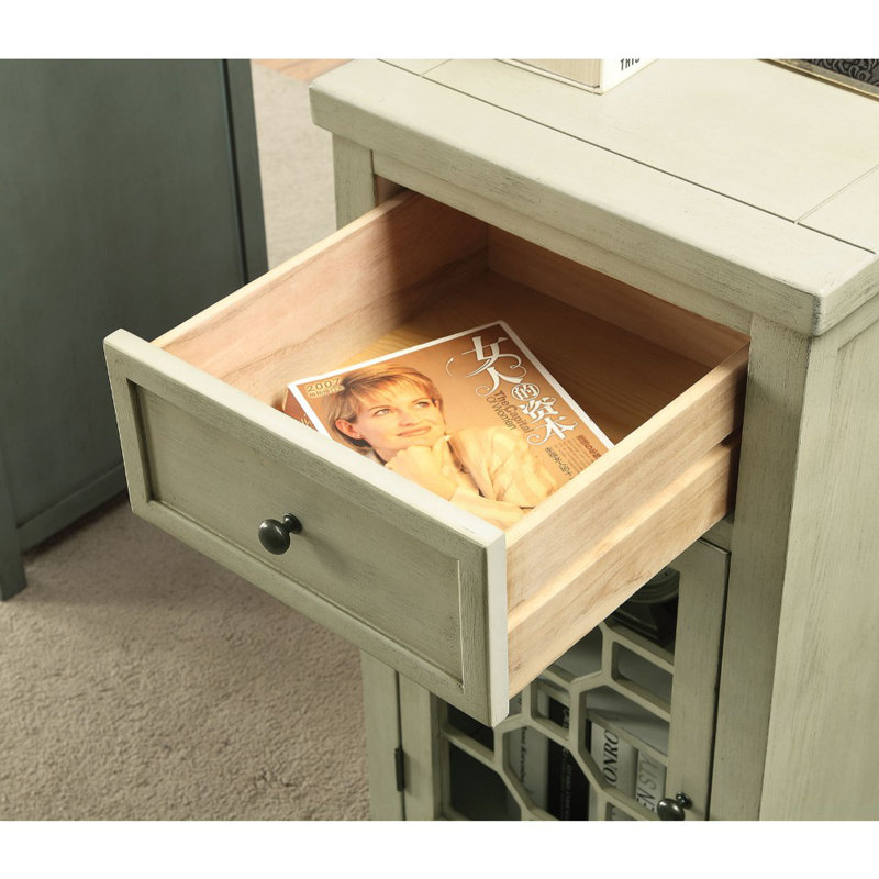 Table de bout avec rangement, Blanc antique