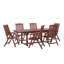 Ania 6 - Person Acacia Wood Patio Dining Set with Rectangular Table , Cushions Included-123257407