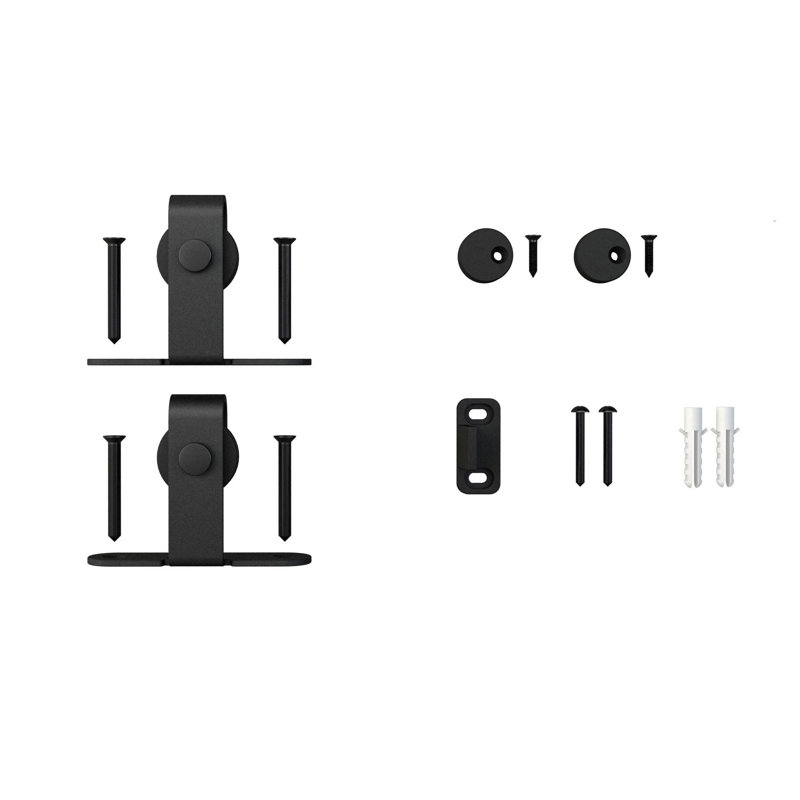 Matte Black Top Mount Mini Sliding Barn Door Hardware Kit