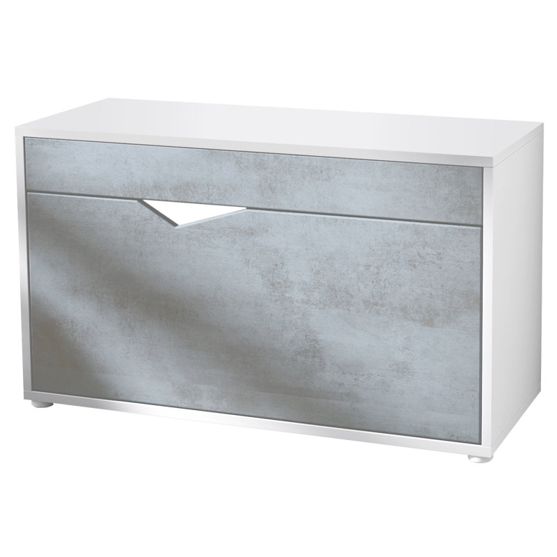 Seph Storage Bench, Matt white/Concrete