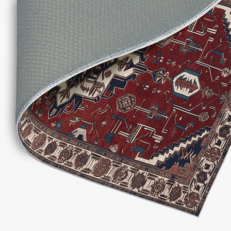 Persian Black Indoor and Outdoor Area Rug, Rectangle 2' x 3'