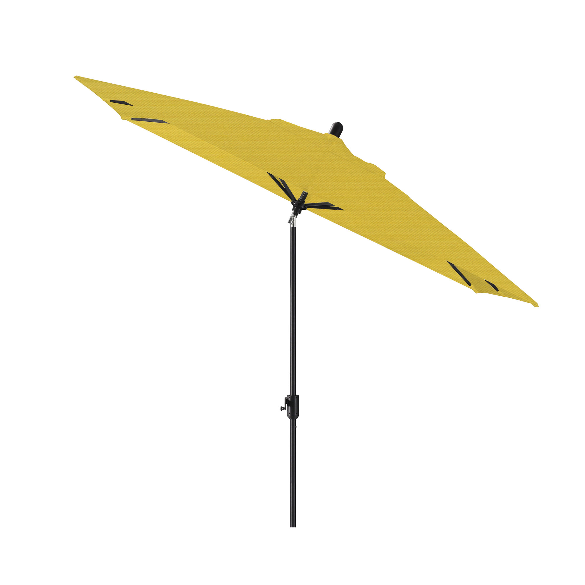 Olivier 116.7'' Outdoor Umbrella, Black Sapphire, Canvas Sunflower Yellow Sunbrella® Canvas