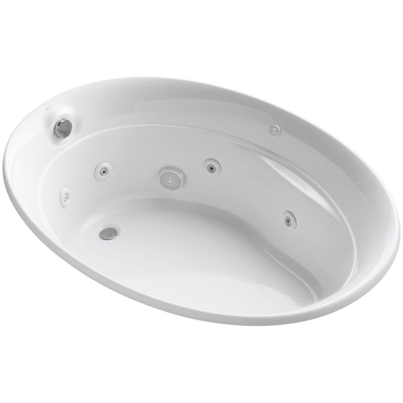 Serif 60" x 43" Whirlpool Bathtub, Blanc