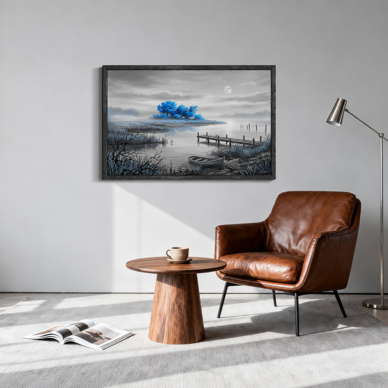 Art mural sur toile Moonlit Lake, 18"H x 24"W