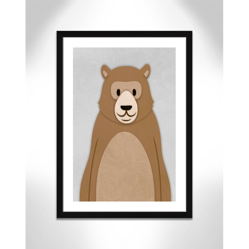 Adhésif décoratif Cheery Bear, H 34,5 po x l 24,5 po x P 0,6 po, Encadré plat noir