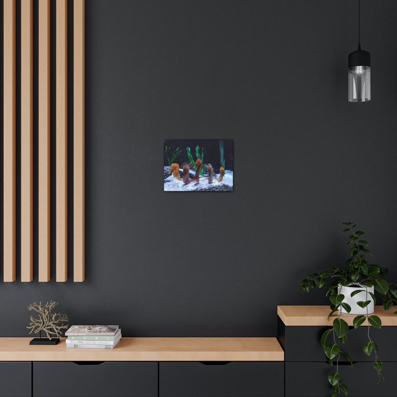 «An Organized Line of Seahorse Group», impression d'art animalier mural