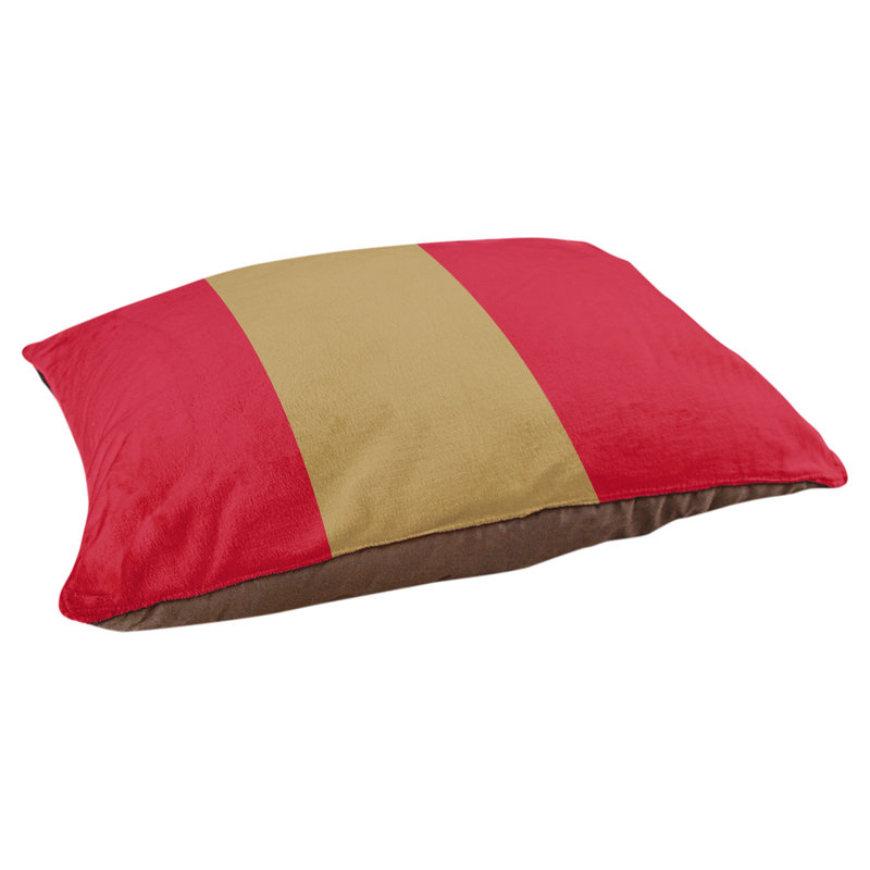 Coussin pour chien hockey Las Vegas, Grand (l 50 po x P 40 po x H 17 po), Rouge / doré mat / rouge