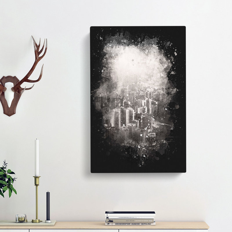 Hong Kong Skyline Abstract - Wrapped Canvas, 76cm H x 50cm W x 3cm D