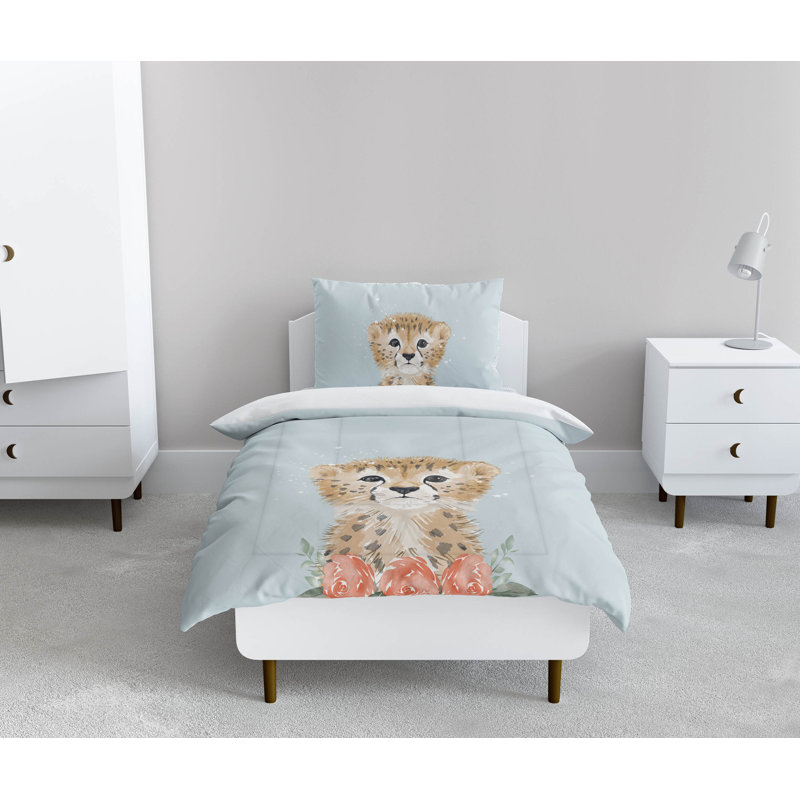 Lil Leopard Comforter Set, Blue