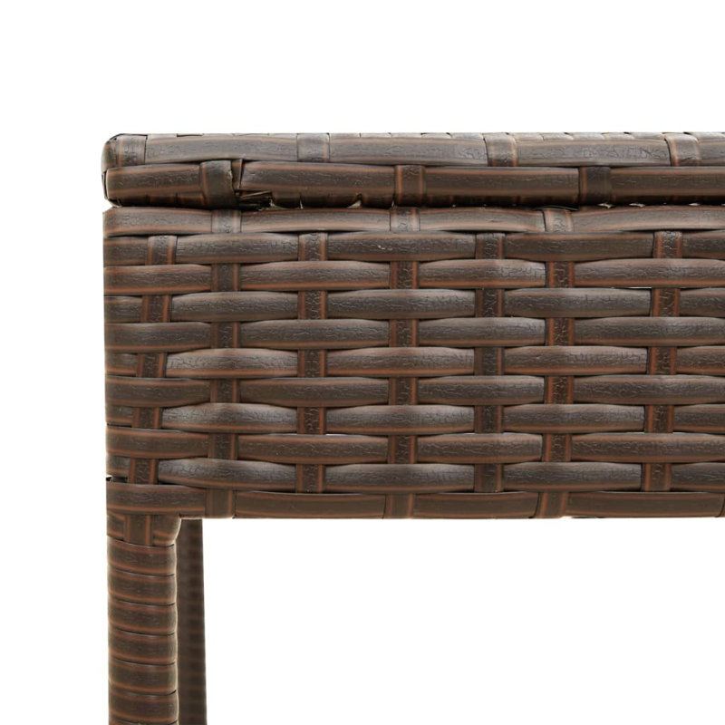 Chaises longues Hokku Designs 2 pièces avec auvents et table en rotin brun, Rouge / Brun