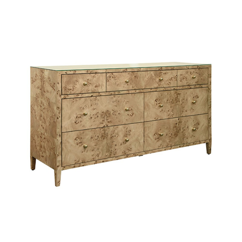 Commode sept tiroirs, Brun