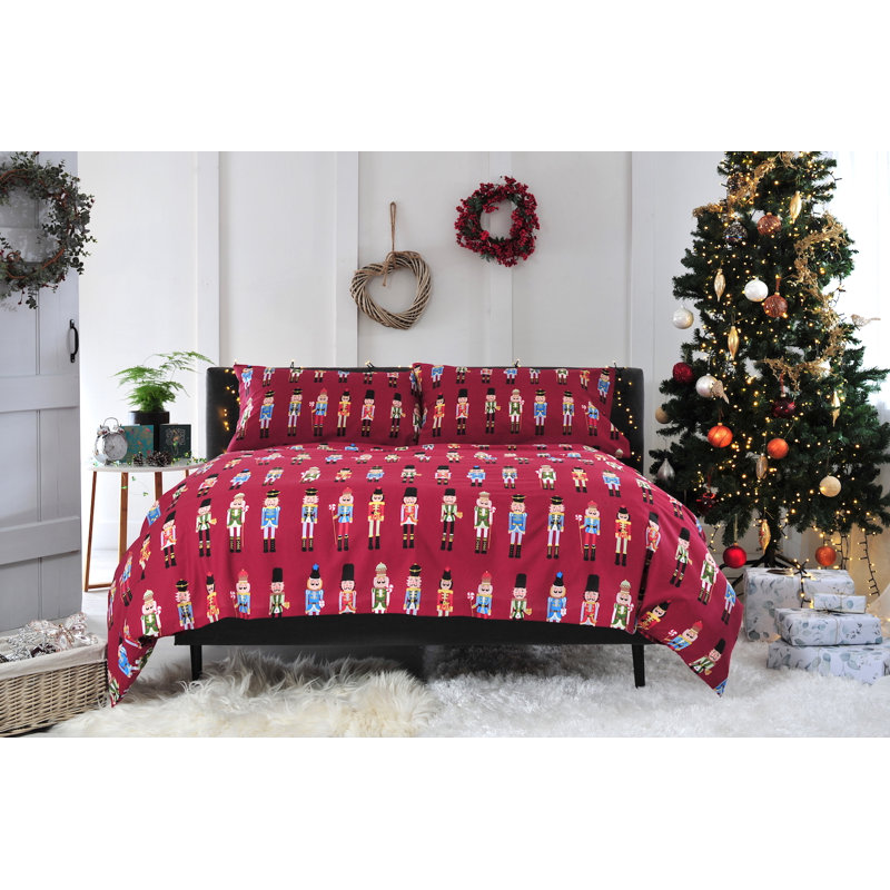Cotton Blend, Polyester No Pattern Duvet Cover Set with Pillowcases, Single, Red