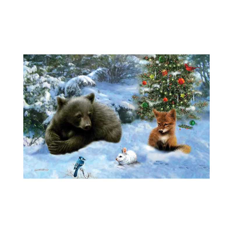Woodland Playmates - Wrapped Canvas Print, 20.32 cm H x 30.48 cm W