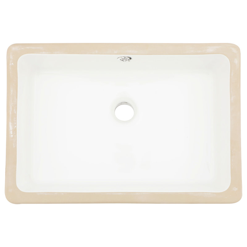 Lavabo de salle de bain en céramique 18 "x 12" encastré avec trop-plein - Conception élégante, faible absorption d'eau pour le comptoir