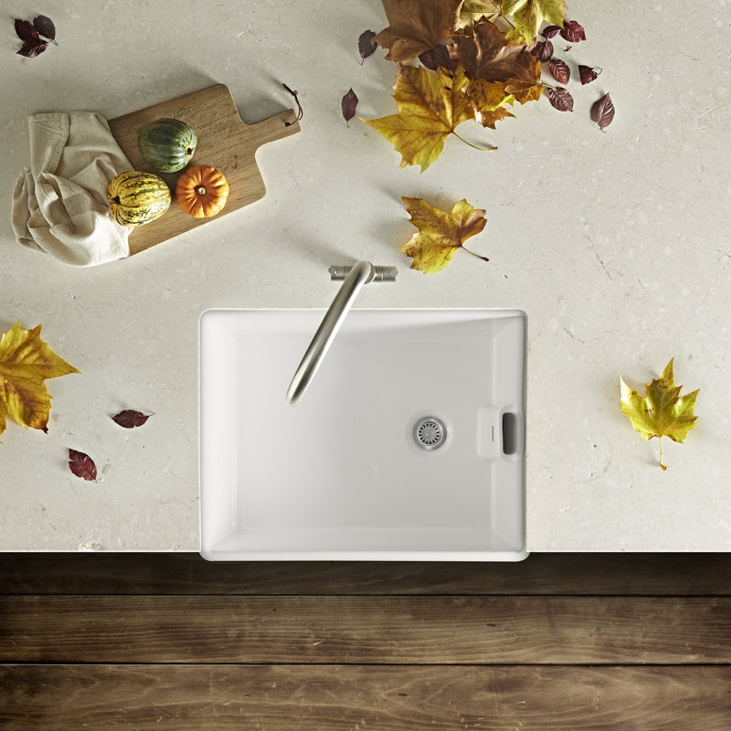 Single Bowl Farmhouse/Apron Kitchen Sink, White