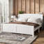 Très grand lit plateforme, lit plateforme en bois massif avec lattes de soutien et structure solide, aucun sommier nécessaire, blanc-802090919-802090915