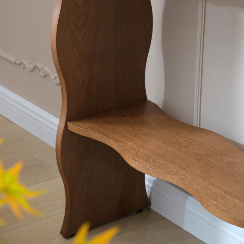 47.24" Whisper of Waves Modern Console Table, Walnut Brown