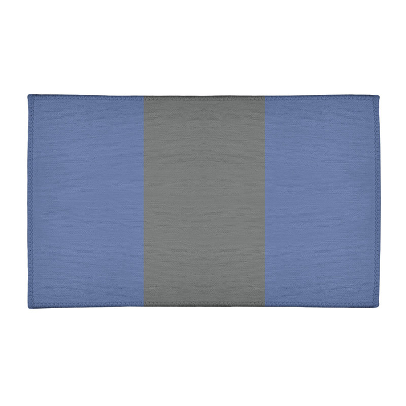 Tapis à rayures bleu/gris, Rectangle 2 pi x 3 pi