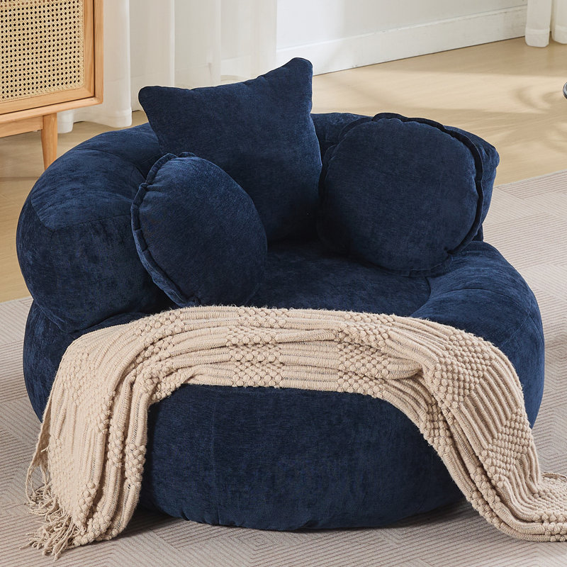 42" Low-Profile Floor Hugge Compression Chair, Navy, No