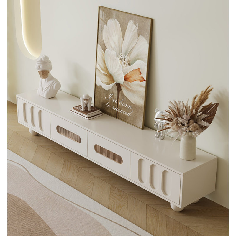 Crédence de rangement simple blanc 86,6 po