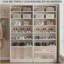 Armoire à chaussures à 9 niveaux, armoire de rangement à chaussures en bois robuste, armoire à chaussures haute autoportante avec tablettes réglables