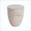 Table d'appoint cylindrique fuselée MGO avec finition en travertin