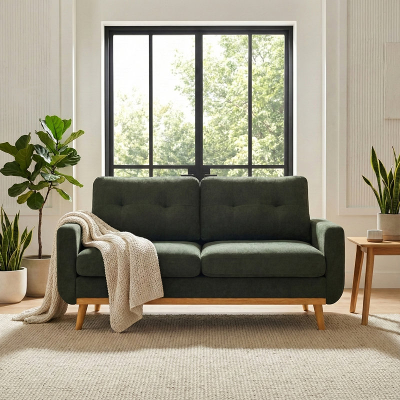 Cavelle Mid-Century Modern Loveseat Sofa