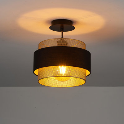1 - Light Matte Black Drum Pendant