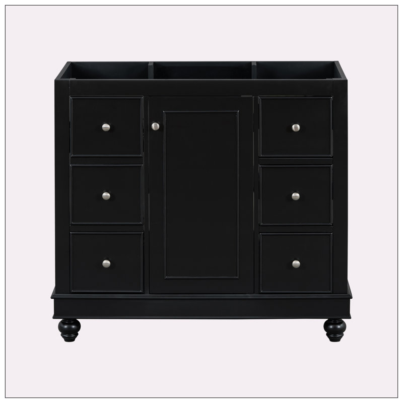 [Cabinet Only] 36"Black Bathroom vanity(Sink not included)