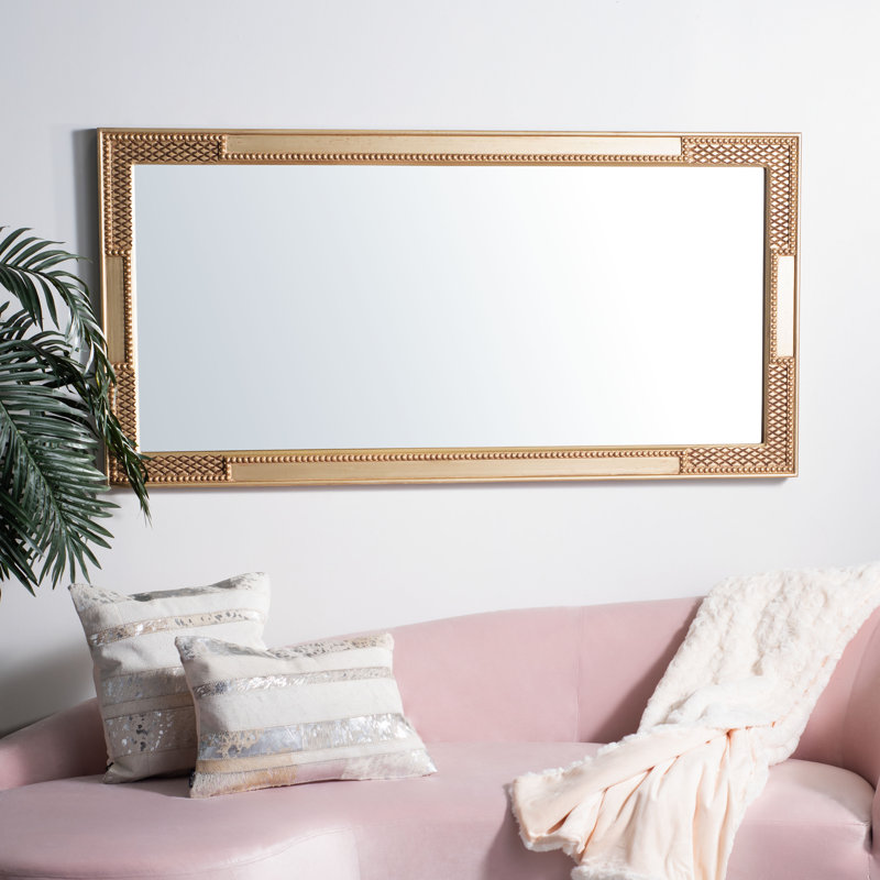 Engineered Wood Flat Wall Mirror, Gold